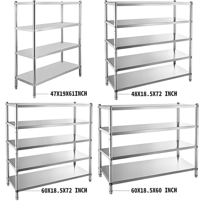 Heavy Duty Shelving for Kitchen Commercial Office Garage Storage Adjustable stainless steel food shelf cart rack