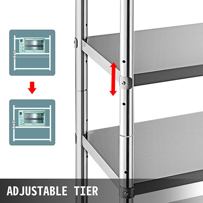 Heavy Duty Shelving for Kitchen Commercial Office Garage Storage Adjustable stainless steel food shelf cart rack