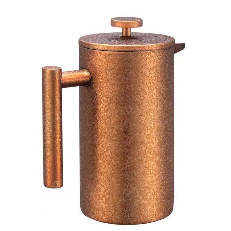 350ml 800ml 1000ml Custom  Coffee Plunger Metal Coffee Maker Double Wall Stainless Steel French Press Wholesale