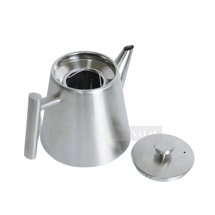 2022 New 600ML 1000ML Double Wall Insulated Stainless Steel Tea Pot And Teapot With Infuser