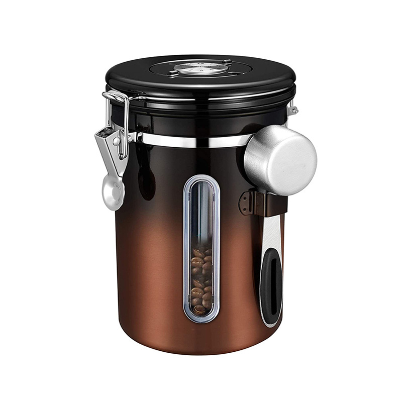 Kitchen Stainless Steel Coffee Canister Food Tea Sugar Storage Container With Lid Airtight Set