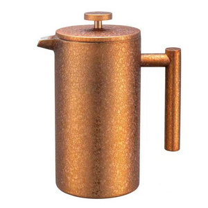 350ml 800ml 1000ml Custom  Coffee Plunger Metal Coffee Maker Double Wall Stainless Steel French Press Wholesale