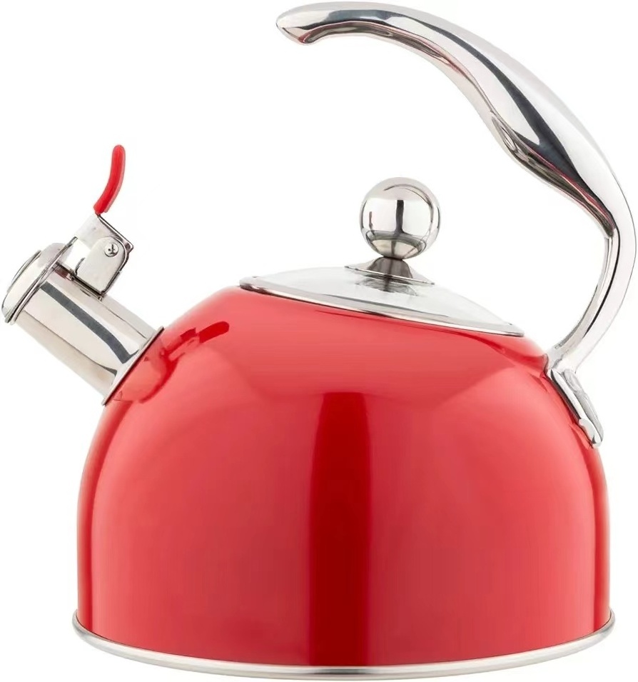 2.5L Whistling Tea and Water Kettle Tea Kettle Gas Induction Stovetop SS 304/201 Material New Latest Design Glass Lid