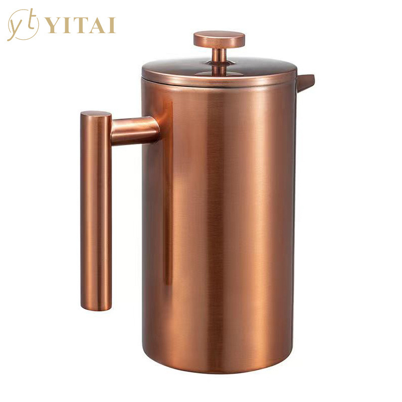 The Best Usability Double Wall Insulation & Dual-Filter Screen Bronze French Press Coffee Makers