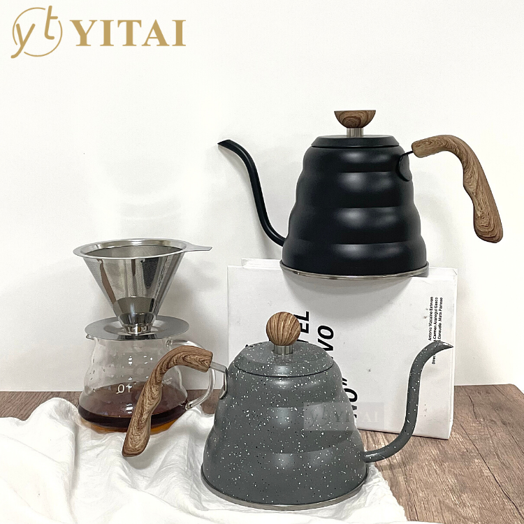 Marble grey coffee series sets gooseneck coffee kettle 304 stainless steel french press and tea sugar coffee canister