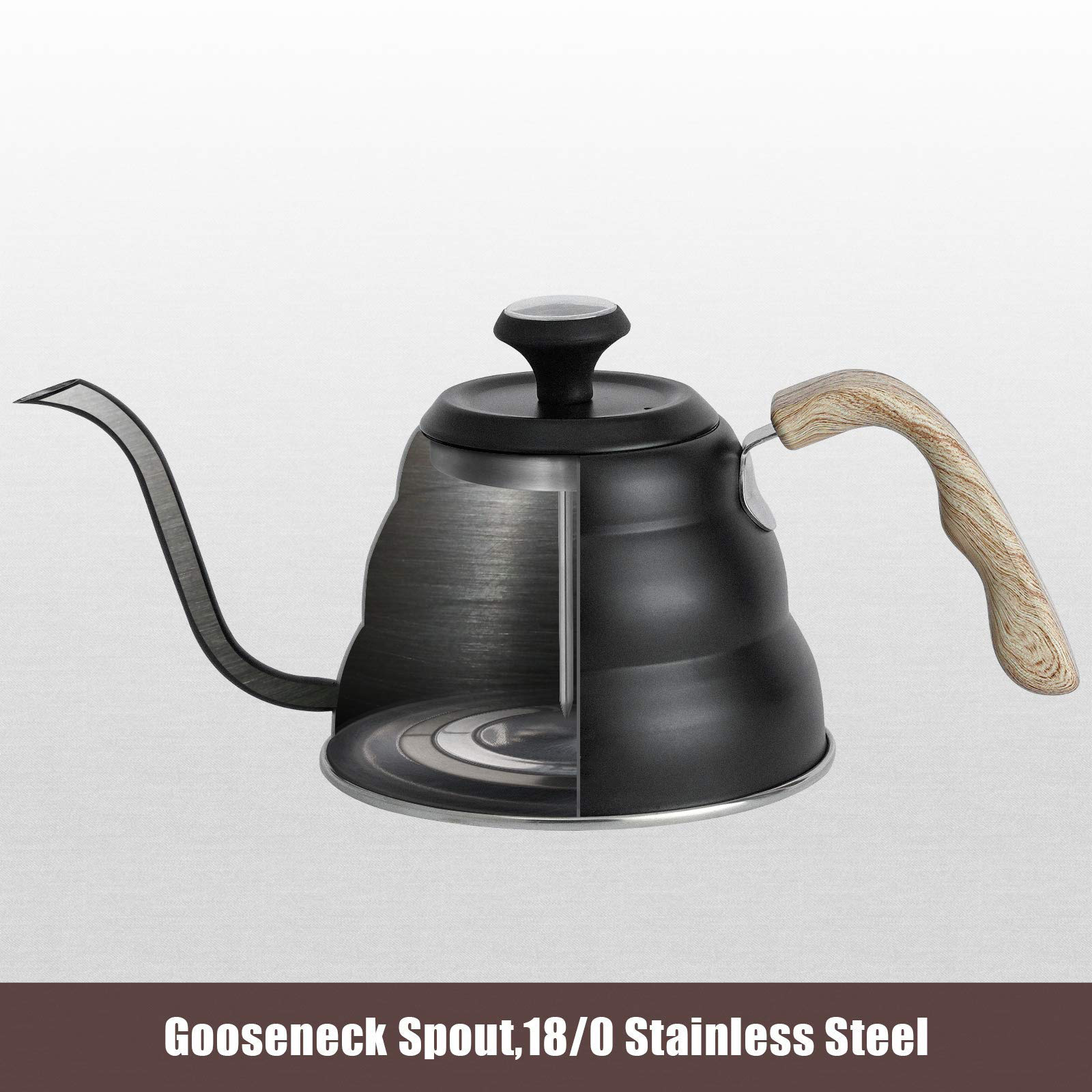 New Product Coffee Pot Thermo Stainless Steel Pour Over Coffee Drip Gooseneck Kettle With Thermometer