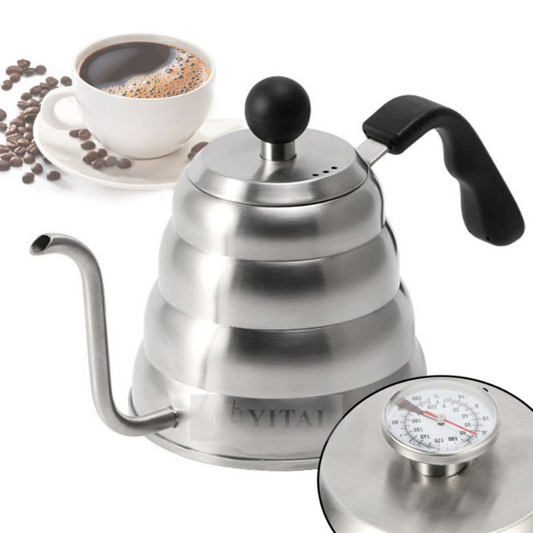 Yitai Factory High-quality Customized 1.0L/1.2L Stainless Steel Pour Over Gooseneck Kettle Coffee and Tea Kettle