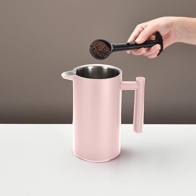 Hot Sale Double Wall Pink Color Coffee French Press Stainless Steel Coffee Tea Maker