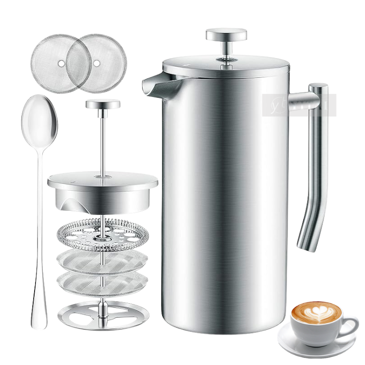 Direct Factory Camping Travel French Press Double Wall Stainless Steel Coffee Maker French Press