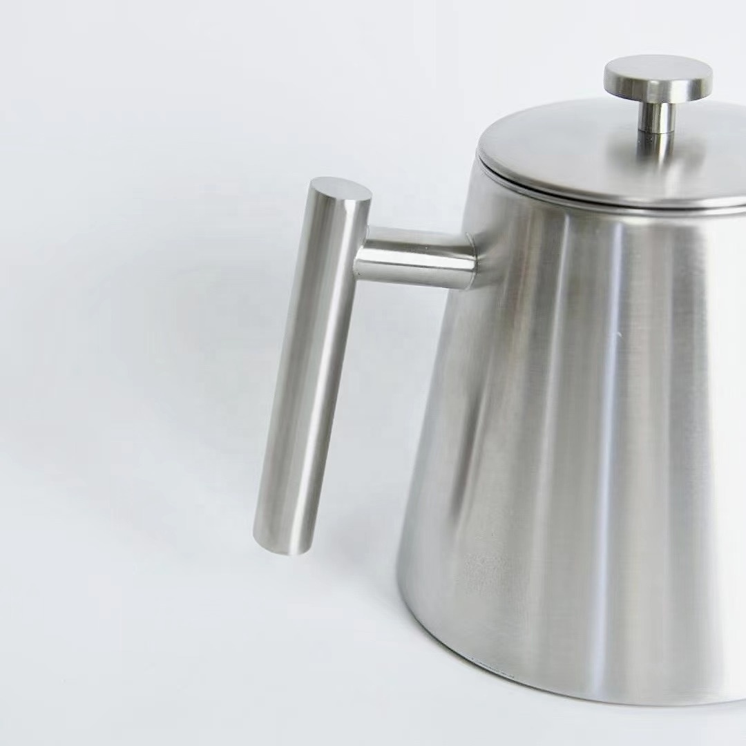 Factory Double Wall 1000ml Stainless Steel Loose Tea Pot With Infuser