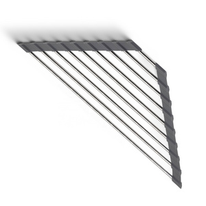 Small triangle roll up dish drying rack for sink corner roll-up rack over the sink multipurpose 304 stainless steel roll mat