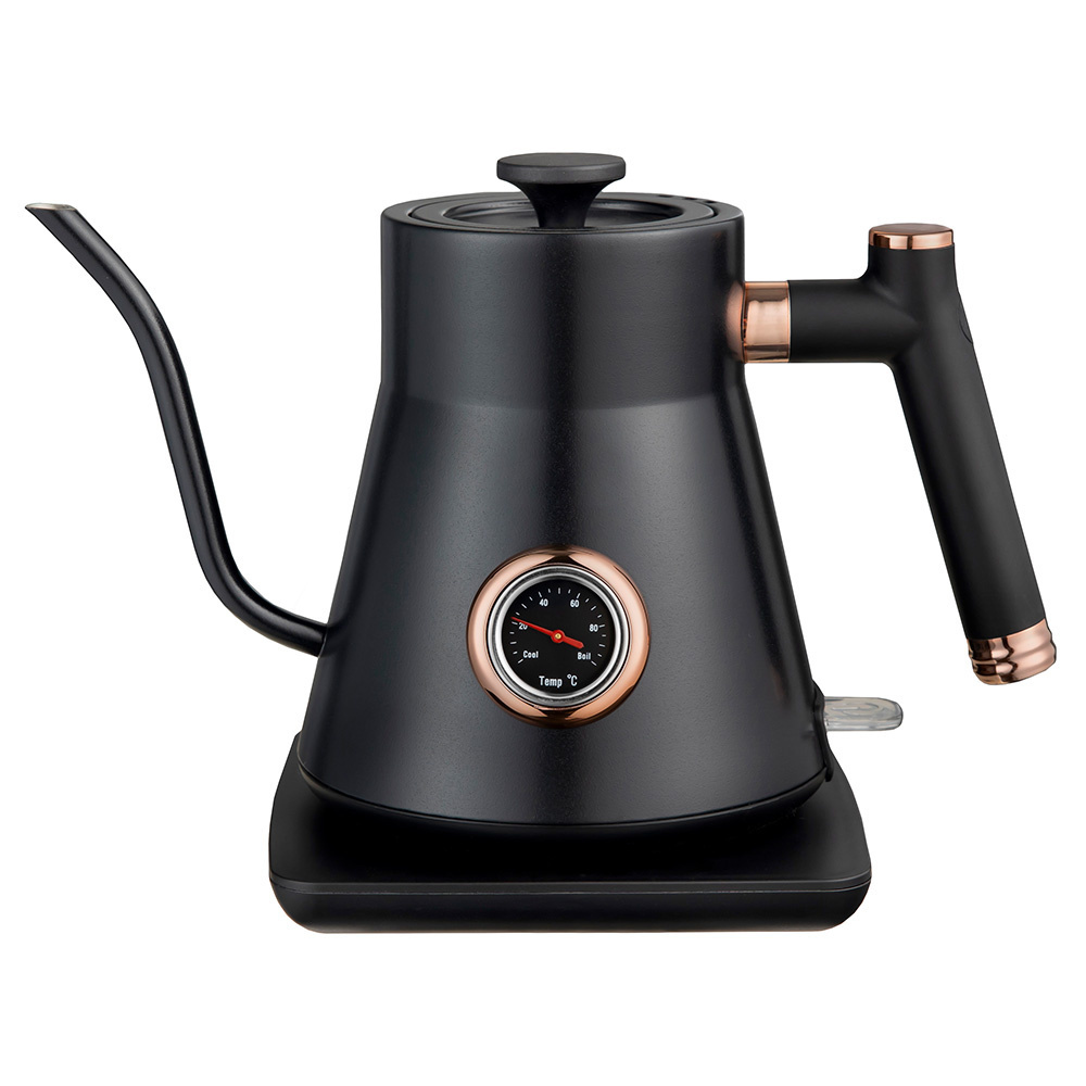 304 stainless steel electric kettle 0.8L with thermometer coffee gooseneck pour over coffee drip kettle