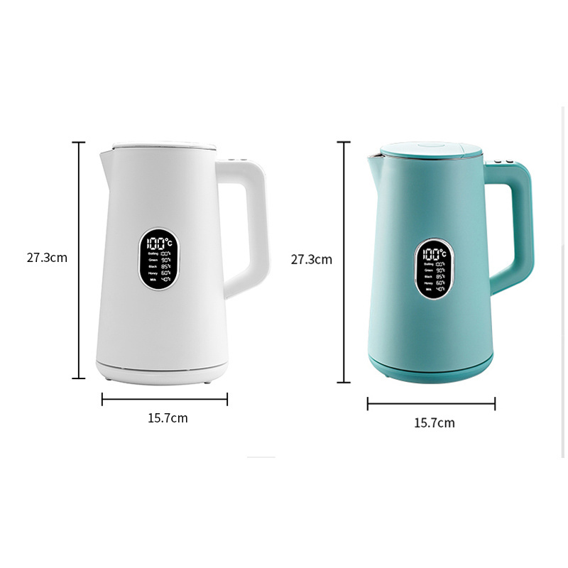 Black Commercial 304 Stainless Steel Body Boiler Digital Smart Cordless Hot Tea Water Electric Kettles For Household Home