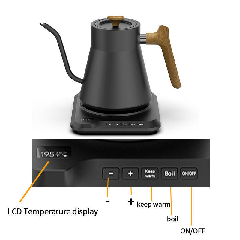 Manufacturer 1000ml electric kettles smart with temperature control pour over digital tea maker gooseneck coffee drip kettle