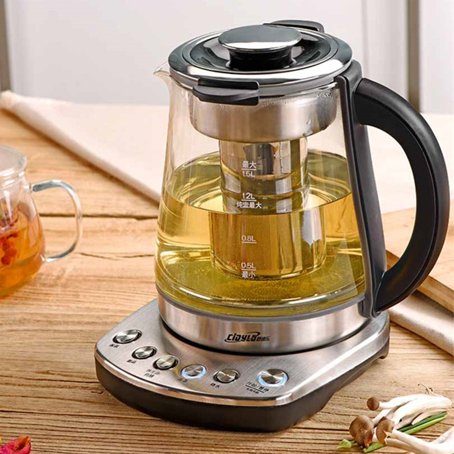 Electric Tea Kettle Glass With Adjustable Temperature Digital Glass Kettle With Tea Infuser