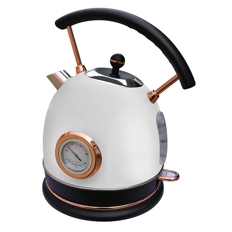 1.8L Black water boiler electric kettle retro large tea hot kitchen highly recommended teapot kettle stainless steel cordless