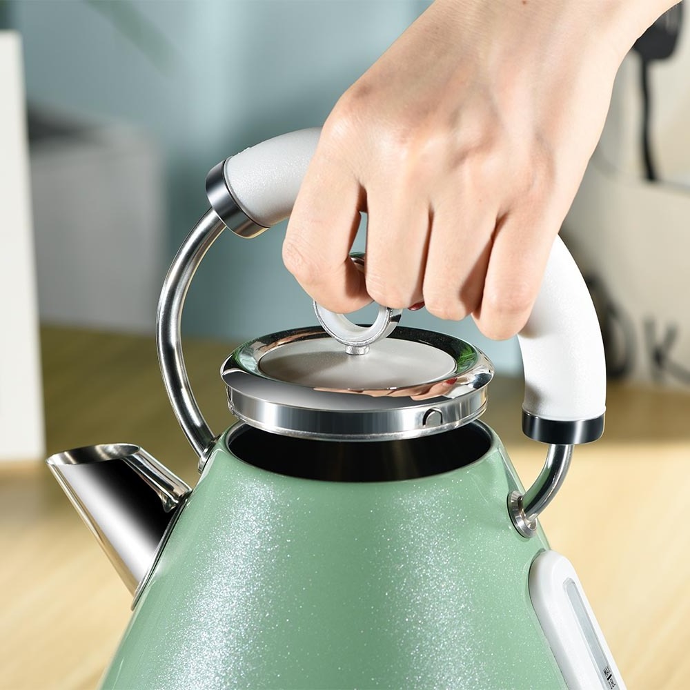 electric kettle pyramid kettles tea retro water boilers blue and white porcelain kettle for hotel household with water window