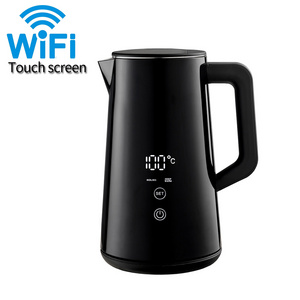 Smart Wifi Digital Keep Warm Display Double Wall Tuya Mobile App Temperature Control Electric Kettle With Led Touch Screen