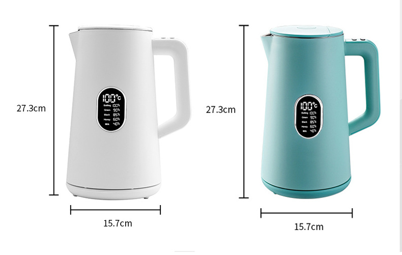 1500Ml Electric Smart Digital Keep Warm Stainless Steel Jug Tuya Wifi Double Layer Kettle Temperature Control With App