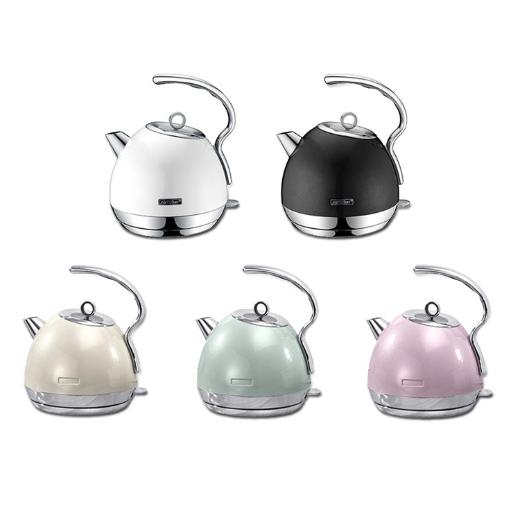 1.8l Tea Kettle Stainless Steel Water Heater Black Electric Instant Cordless Wasserkocher