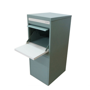 Modern Smart Outdoor Wall Mounted Secure Lockable Stainless Steel Metal Parcel Package Mailbox