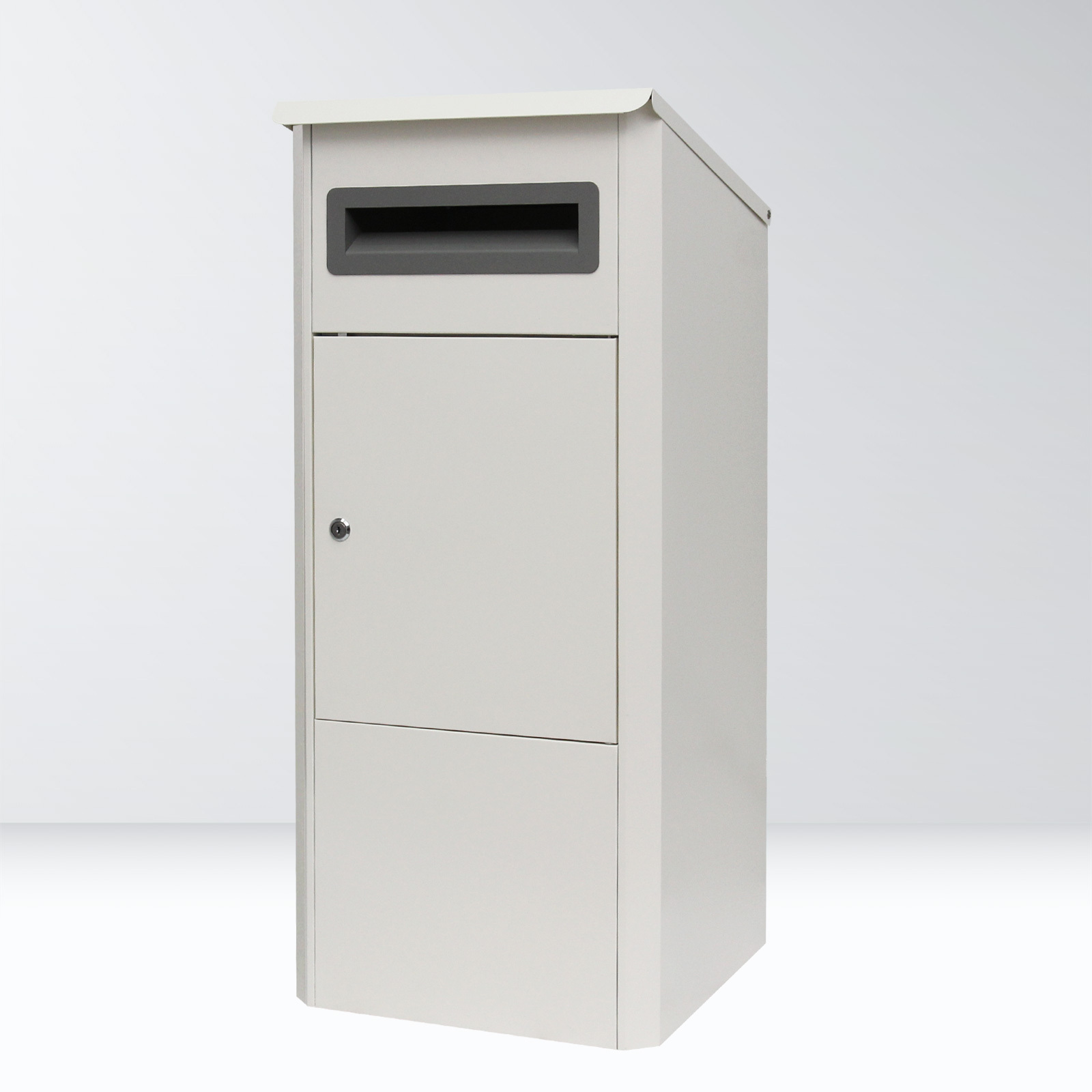 custom white home secure smart wall mount lockable outdoor  metal post mail courier parcel delivery drop box