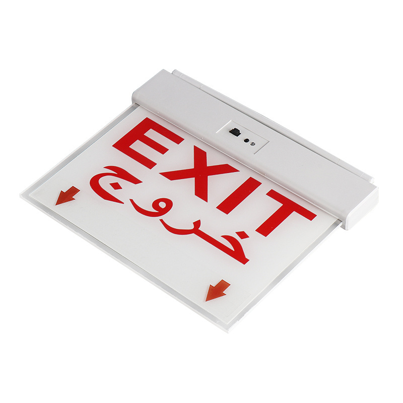 Factory Price ABS&Acrylic panel LED Emergency Exit Light Sign Battery for Exit Sign Fire Exit Sign for Office Building