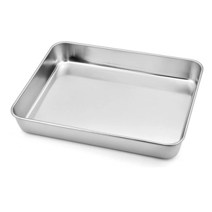 Deep Toaster Oven Tray Pan Stainless Steel Small Rectangular Metal Baking Dishes & Pans