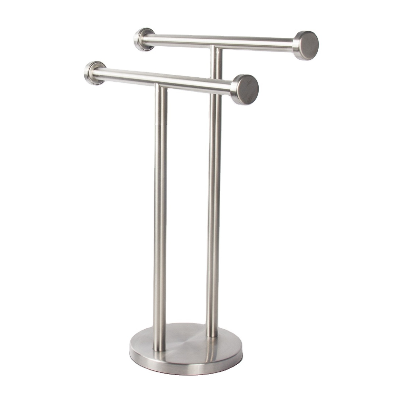 New Modern Portable Bathroom Countertop double layer Towel Rack Brushed Stainless Steel Hand Towel Holder Stand with suction cup