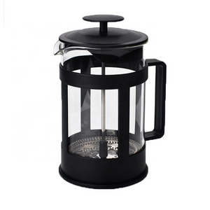 cheap price high borosilicate glass plastic black french coffee press