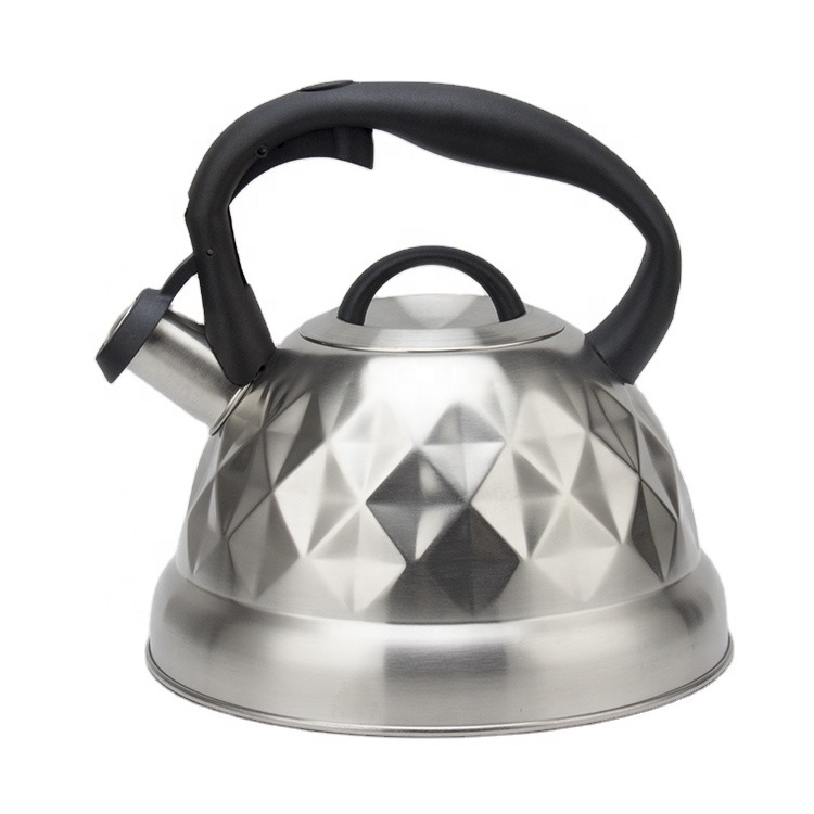 Home Modern Diamond Matt design Food Grade Metal Hot Water Fast to Boil Tea whistle kettle with lid