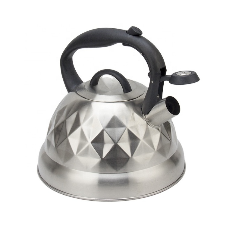 Home Modern Diamond Matt design Food Grade Metal Hot Water Fast to Boil Tea whistle kettle with lid