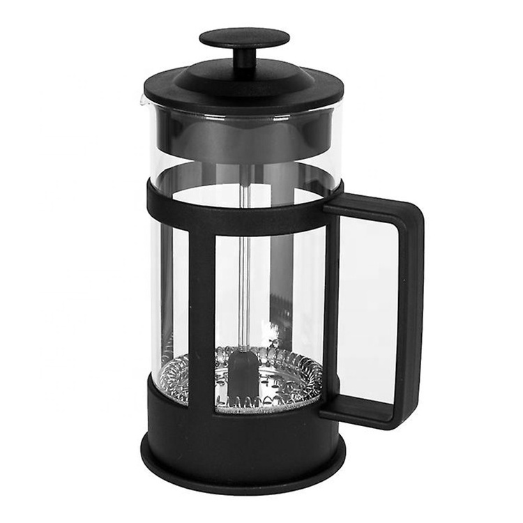 cheap price high borosilicate glass plastic black french coffee press