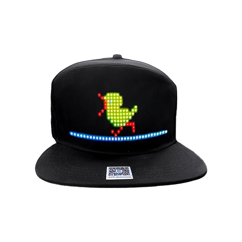 2024 new zjm Battery Rechargeable LED Sports Cap, Smart APP Programmable LED Display Hat, Unisex Fashion Light UP LED Hat