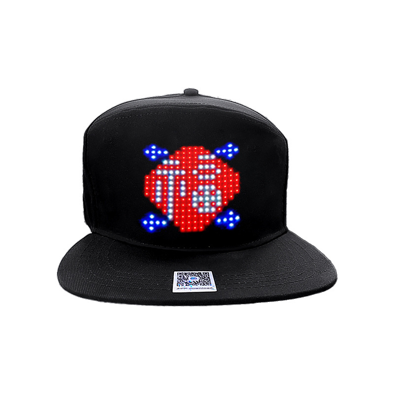 2024 new zjm Battery Rechargeable LED Sports Cap, Smart APP Programmable LED Display Hat, Unisex Fashion Light UP LED Hat