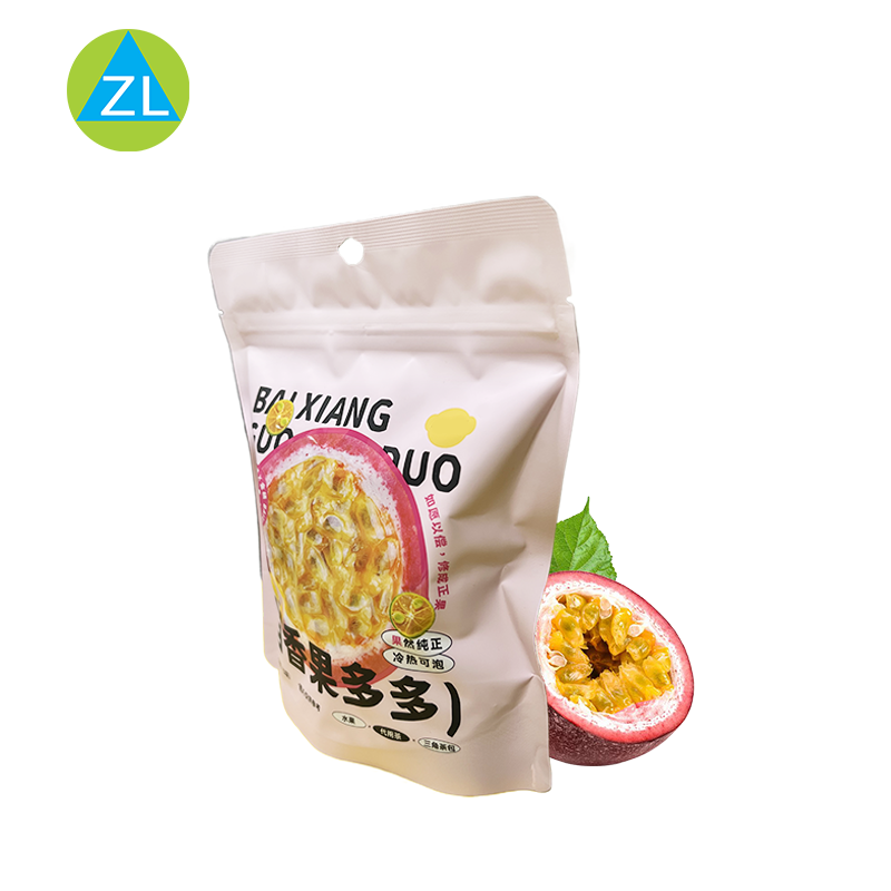 Custom Printing Low MOQ Recyclable Standing Up Pouch Packaging for 2oz 3.5oz Dry Passion Fruit with Ziplock And Straw Hole