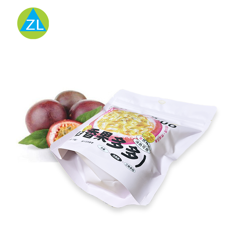 Custom Printing Low MOQ Recyclable Standing Up Pouch Packaging for 2oz 3.5oz Dry Passion Fruit with Ziplock And Straw Hole