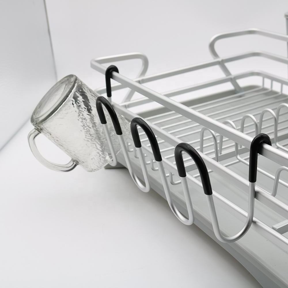 2024 Aluminum Sink Dish Rack Dish Drainer Rack Kitchen Sink Dish Drying Rack With Drainboard Set