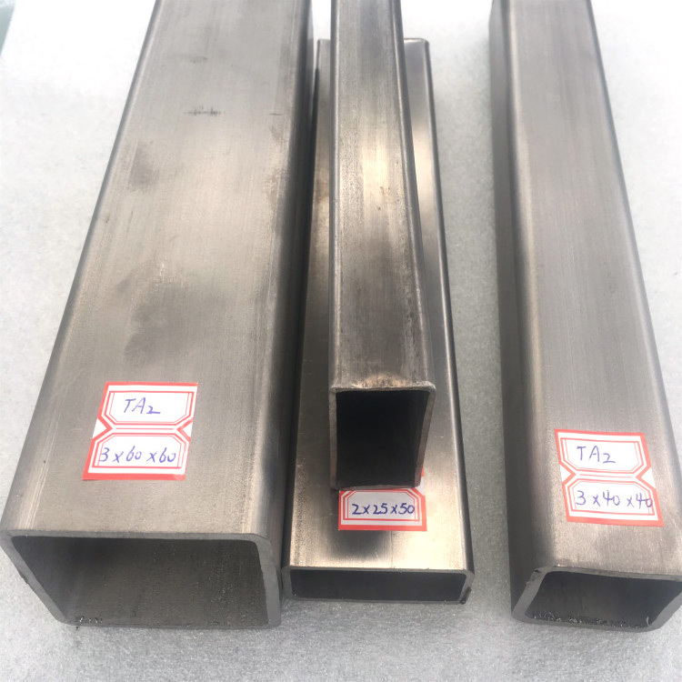 Seamless Grade 1 Grade 2 50 x50 mm x3 mm square tubing Pure Titanium Square Tube/ Titanium Rectangular Pipe