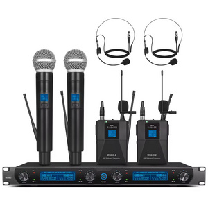 BK-U240-2  Professional Four Channel Handheld Uhf Wireless Microphone  for stage performance