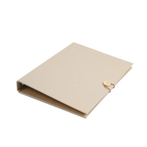 Hot selling 1 inch 4-holes craft paper a4 cardboard ring binder protect clip file folder with button