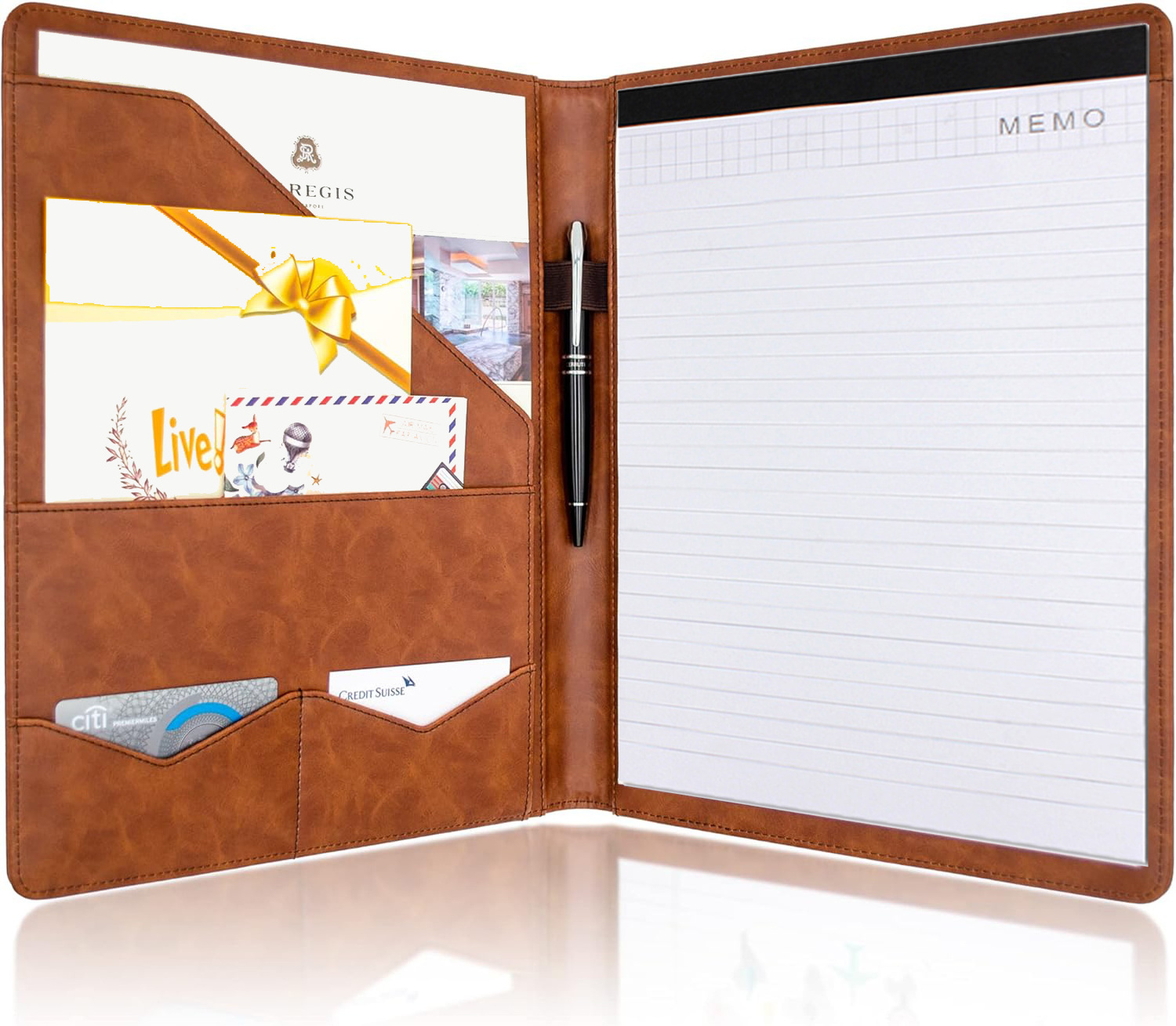 Padfolio Portfolio Organizer Binder | Interview Resume Folder, Legal Document, Business Card Holder |w/Letter-Sized Notepad