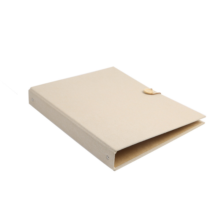 Hot selling 1 inch 4-holes craft paper a4 cardboard ring binder protect clip file folder with button