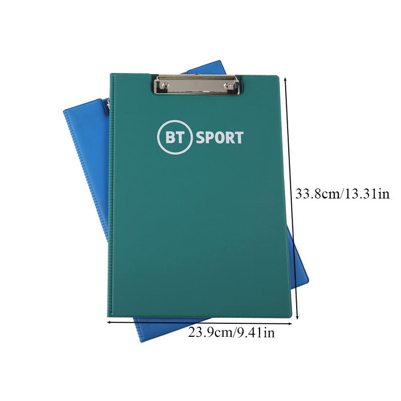 High Quality A4 Size PVC Clipboard Cover Folder Double Fold PVC Clipboard