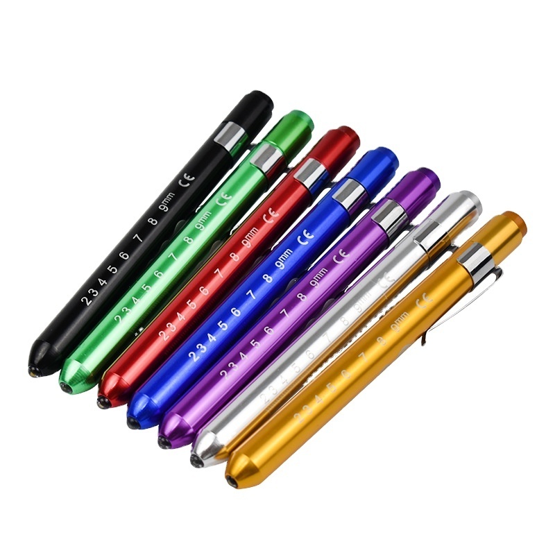 Nurse Penlight with Pupil Portable Led Penlight Flashlight Customized Logo Engraved Pen Light 2023 Mini Aluminum Alloy 10 Ce AAA