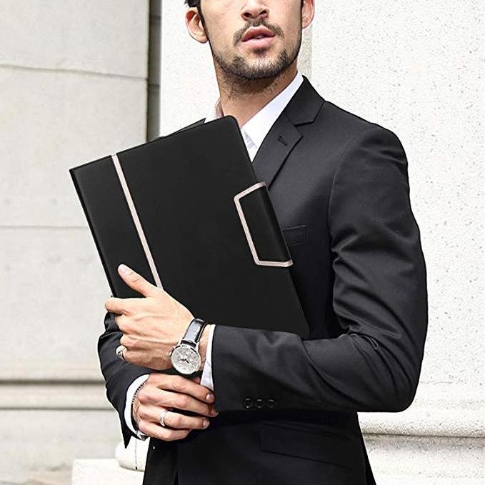 Hot sell PU leather business padfolio binder  A4 portfolio case folder with clipboard