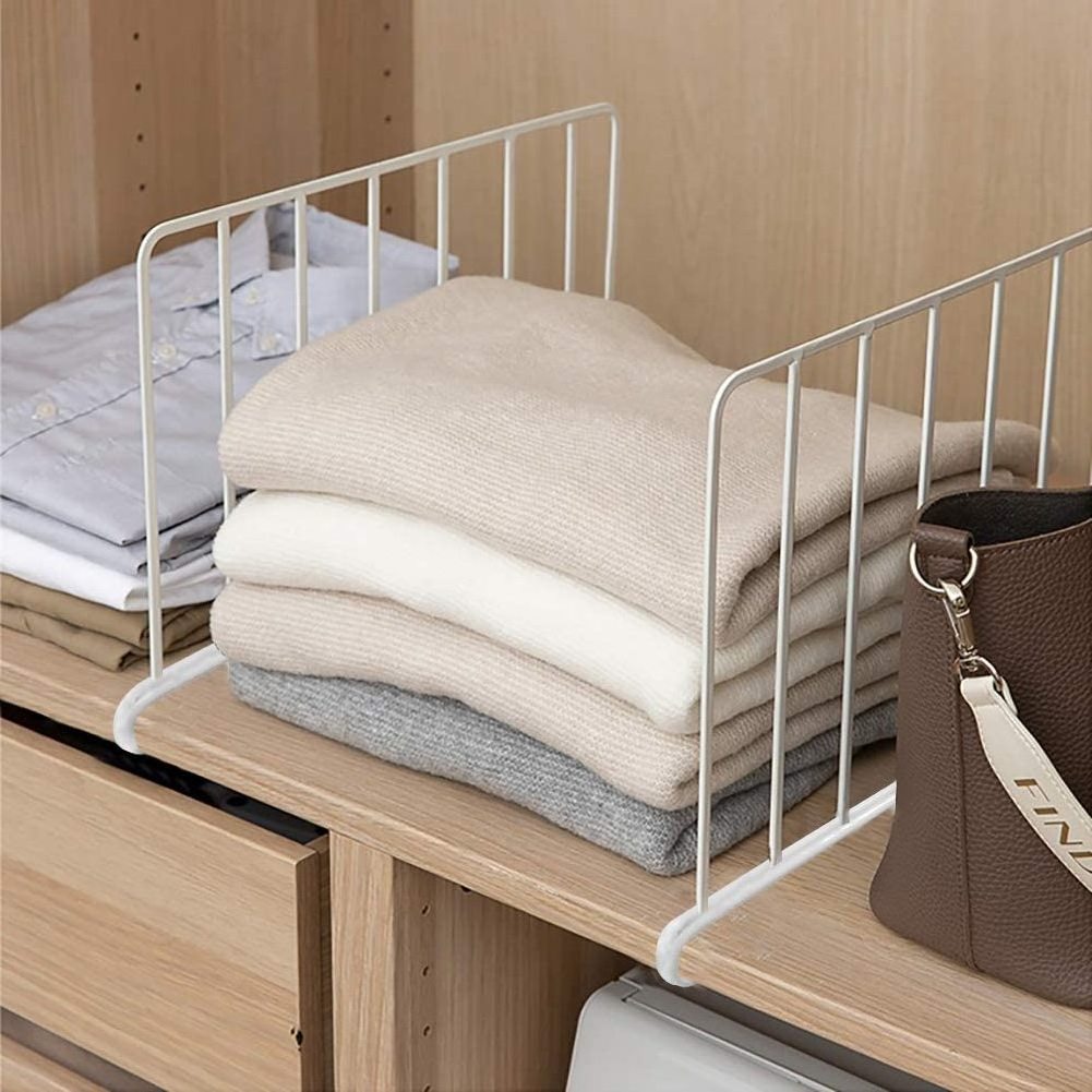 OEM Metal Clothes Divider Organiser Cabinet Storage Rack Adjustable Closet Shelf Divider for Wire Shelf Wood Closet