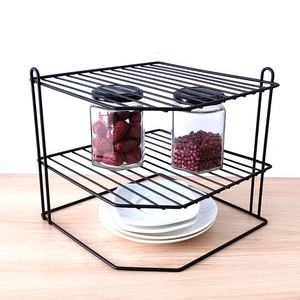 Space Saving Kitchen Bathroom Organizer Wire Counter Cabinet Storage 3 Tier Corner Plates Rack Helper Shelf