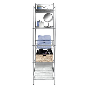 Toilet Rack Organizer Metal Steel 5 Tier Towel Holder Steel Display Stand Bathroom Shelves Storage Racks Shelving Units