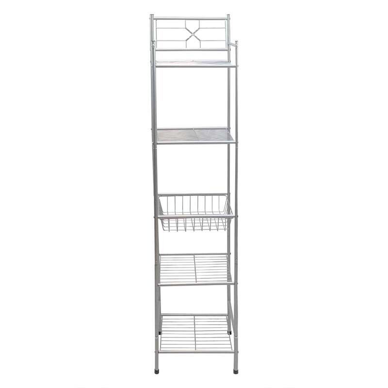 Toilet Rack Organizer Metal Steel 5 Tier Towel Holder Steel Display Stand Bathroom Shelves Storage Racks Shelving Units